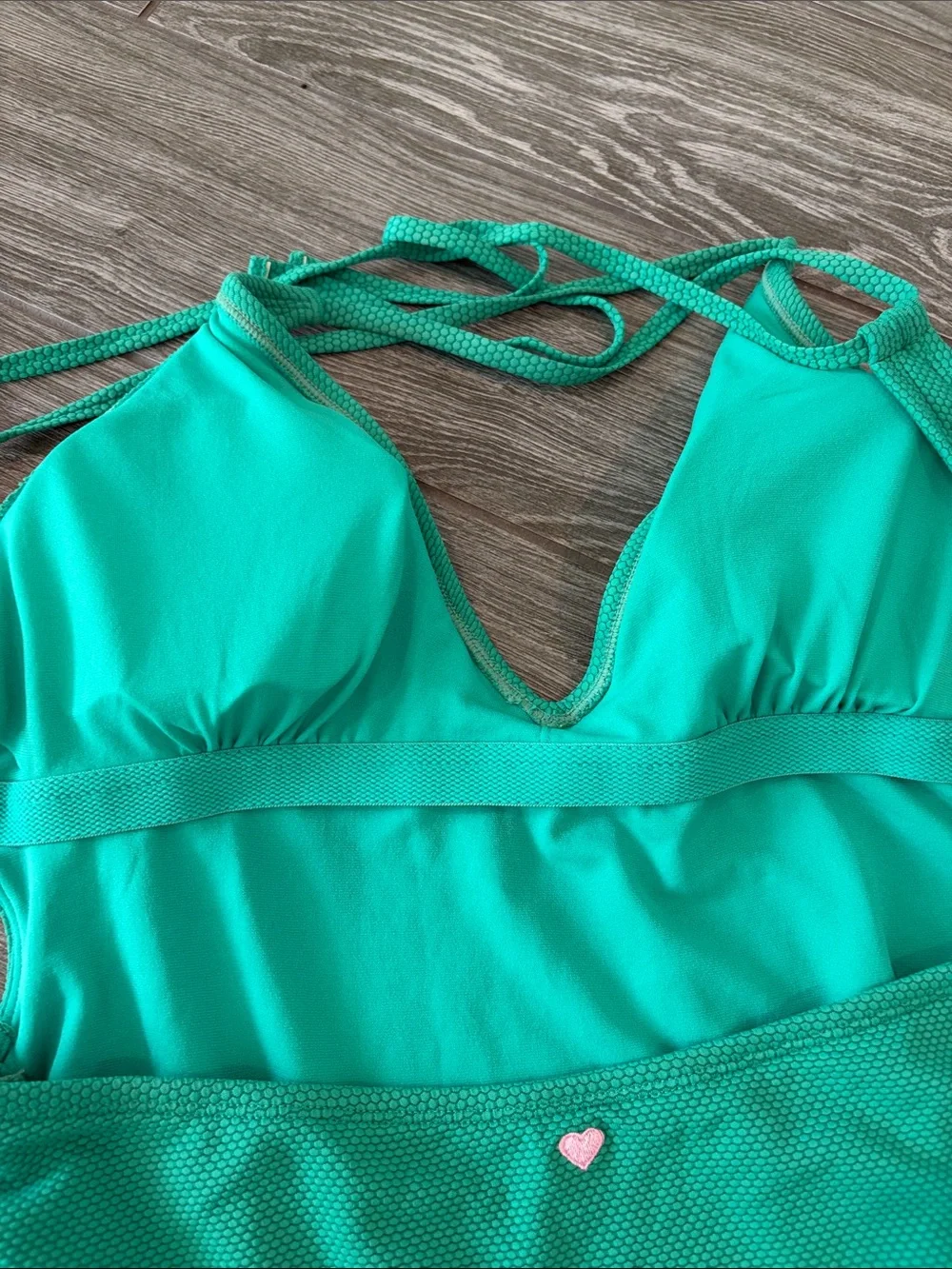 Stoney Clover Lane for Target Deep V neck Green One-Piece Swimsuit